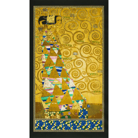 Panneau tissu Patchwork imprimé \"L\'attente\" de Gustav Klimt - 60 cm