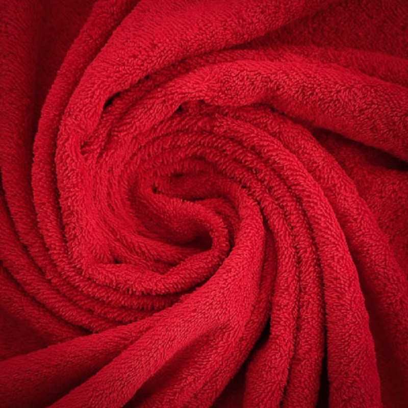 Tissu éponge de coton uni CONFORT 100% coton - rouge