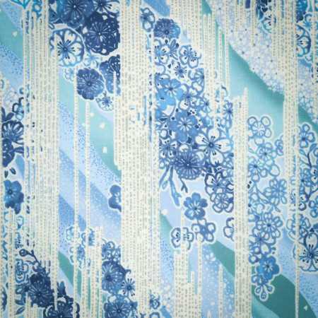 Tissu coton Patchwork Imperial Collection \"Waterfall\" - Bleu