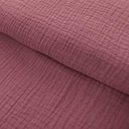 Tissu double gaze Bio 100% coton uni - 7 coloris