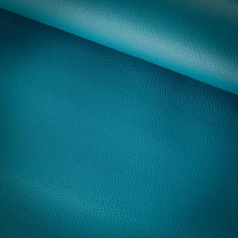 Tissu Simili Cuir - Effet cuir naturel - Boulevard Tissus Coloris 66 - bleu  canard